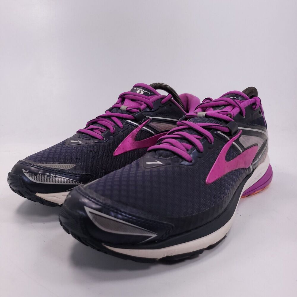 Brooks Ravenna 8 Athletic Running Shoe Womens Size 9.5 1202381B454 Black Purple